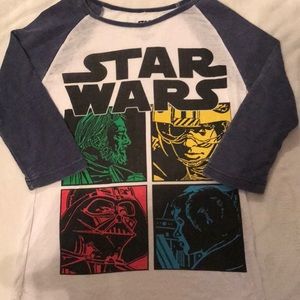 Star Wars baseball style shirt. 3/4 length sleeves